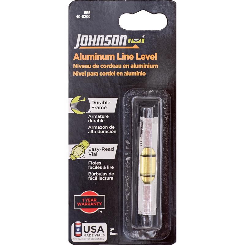 JOHNSON - Johnson 3 in. Aluminum Line Level 1 vial