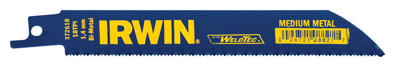 IRWIN - Irwin WeldTec 6 in. Bi-Metal Reciprocating Saw Blade 18 TPI 5 pk