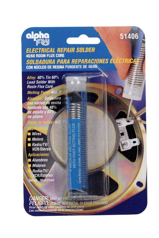 ALPHA FRY - Alpha Fry 0.9 oz Repair Solder 0.062 in. D Tin/Lead 40/60 1 pc