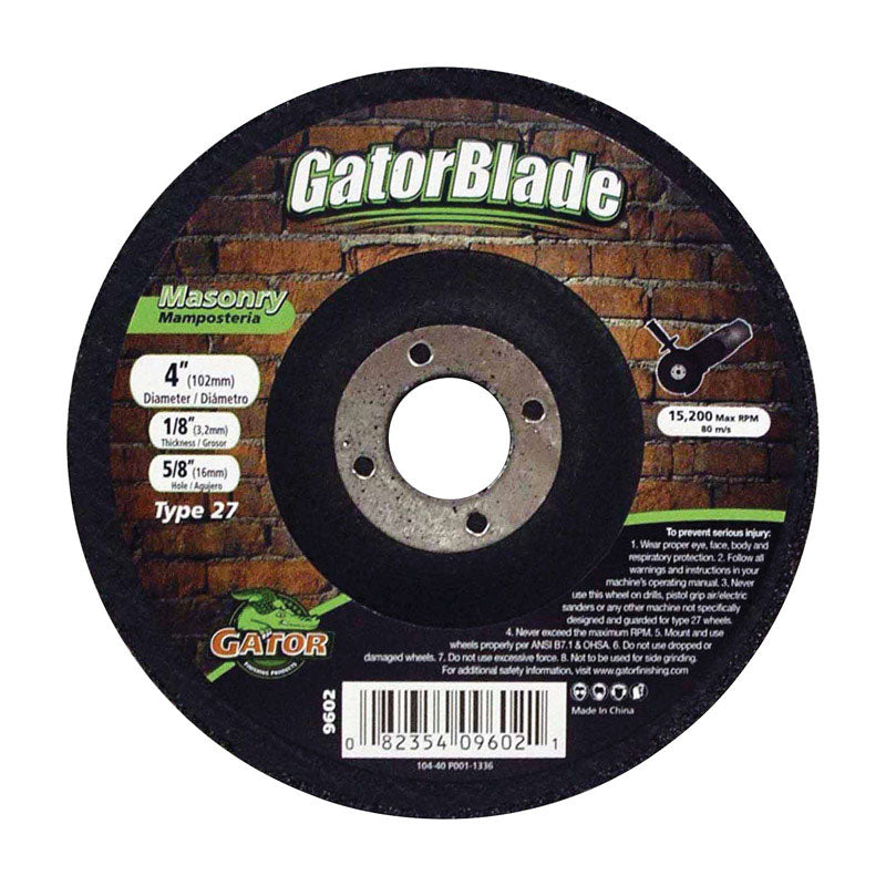 GATOR - Gator 4 in. D X 5/8 in. in. Masonry Grinding Wheel [9602]