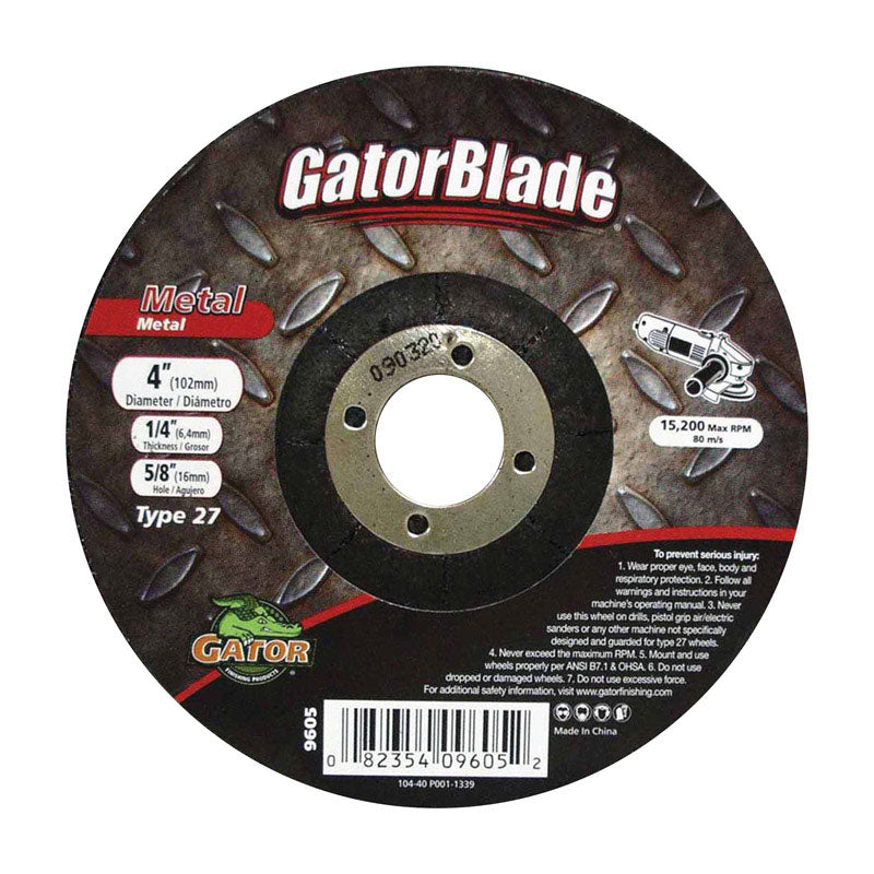 GATOR - Gator 4 in. D X 5/8 in. in. Metal Grinding Wheel [9605]