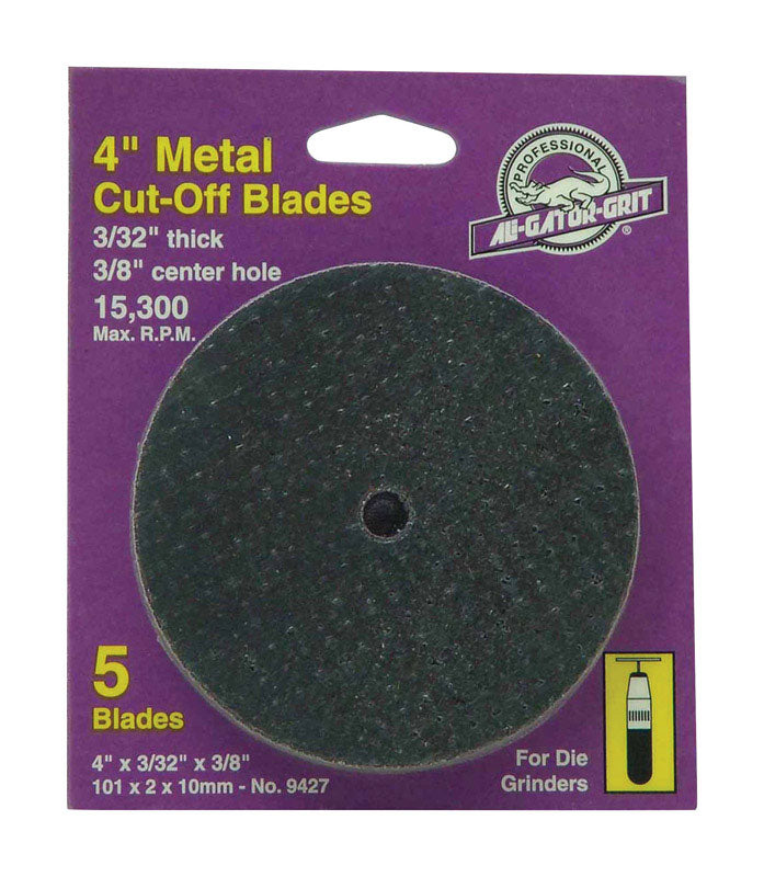 GATOR - Gator 4 in. D X 3/8 in. Aluminum Oxide Metal Cut-Off Blade 5 pc [9427]