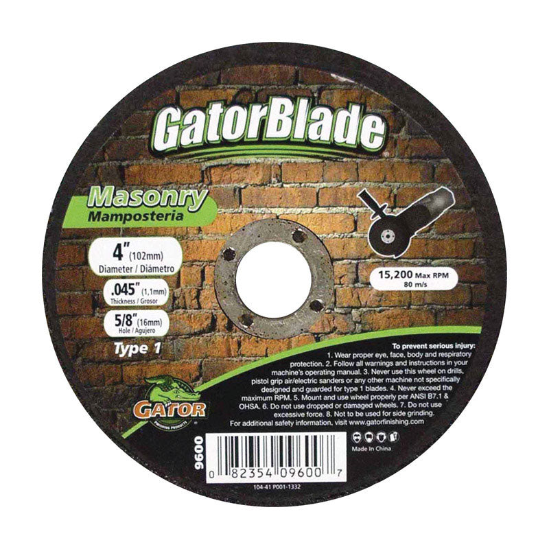 GATOR - Gator 4 in. D X 5/8 in. Aluminum Oxide Masonry Cut-Off Blade 1 pc
