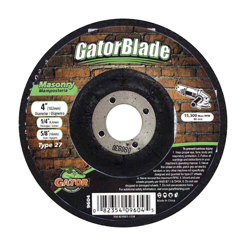GATOR - Gator 4 in. D X 5/8 in. in. Masonry Grinding Wheel [9604]