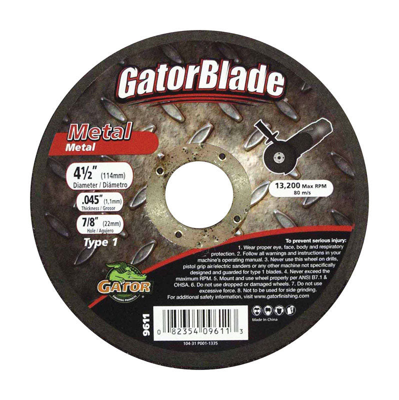 GATOR - Gator 4-1/2 in. D X 7/8 in. Aluminum Oxide Metal Cut-Off Blade 1 pc