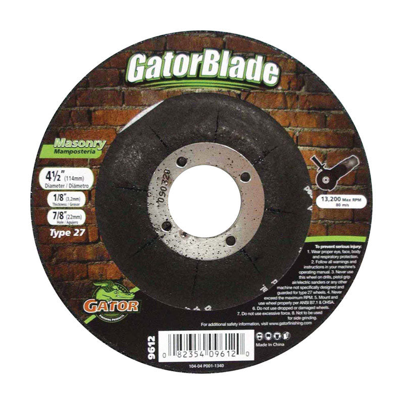 GATOR - Gator 4-1/2 in. D X 5/8 in. in. Masonry Grinding Wheel