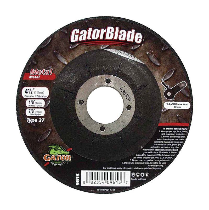 GATOR - Gator 4-1/2 in. D X 7/8 in. in. Metal Grinding Wheel [9613]