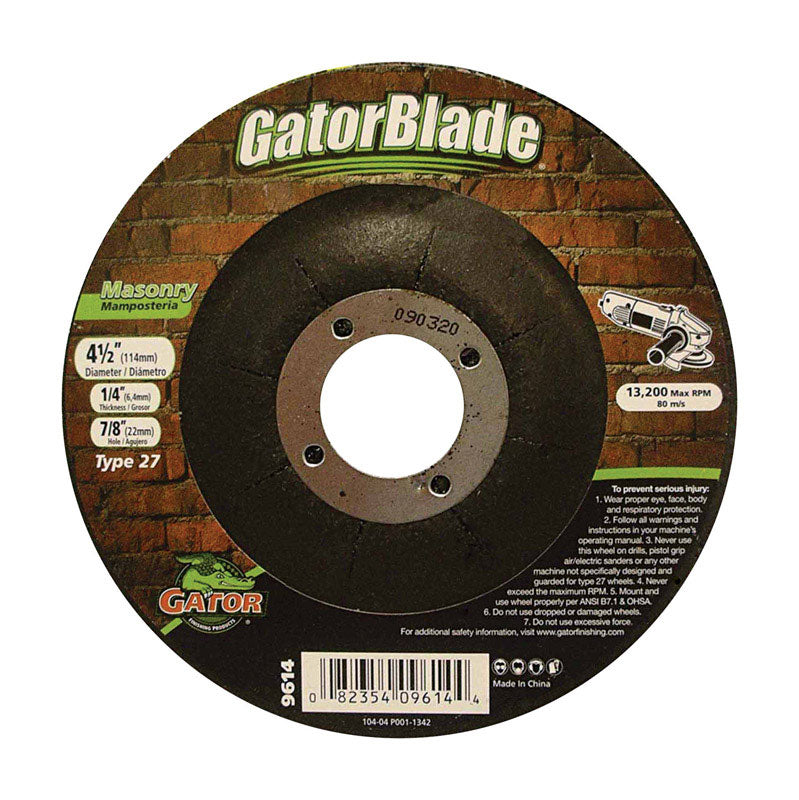 GATOR - Gator 4-1/2 in. D X 7/8 in. in. Masonry Grinding Wheel