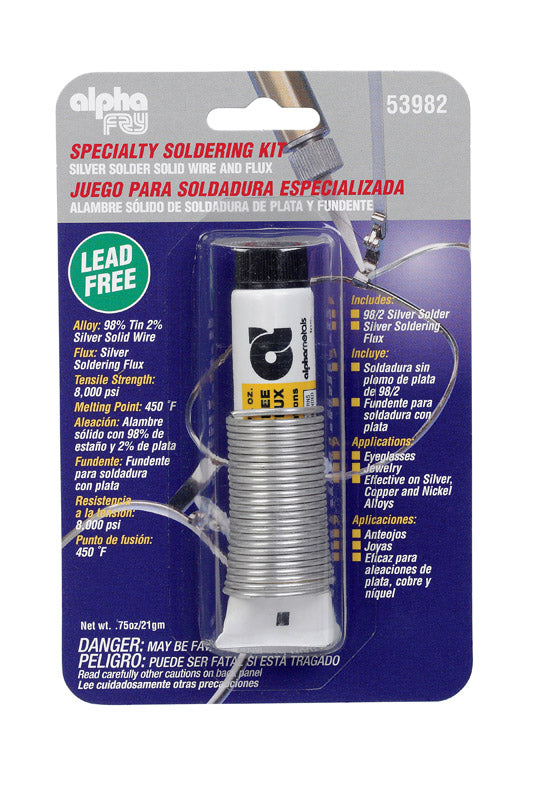 ALPHA FRY - Alpha Fry 3/4 oz Lead-Free Soldering Kit 0.062 in. D Tin/Silver 1 pc