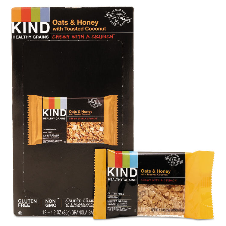 KIND - Healthy Grains Bar, Oats and Honey with Toasted Coconut, 1.2 oz, 12/Box