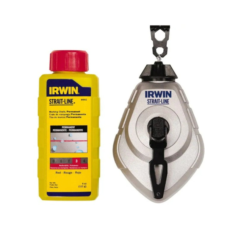 IRWIN - Irwin Strait-Line Red Braided Chalk and Reel Set 100 ft. Red