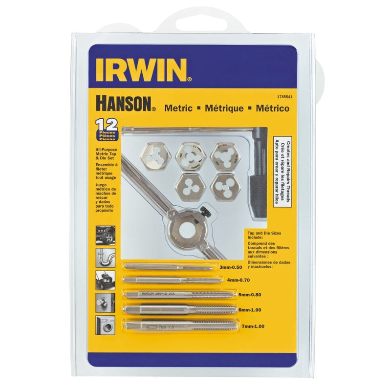 IRWIN - Irwin Hanson High Speed Steel Metric Tap and Die Set 3 - 7 mm 12 pc