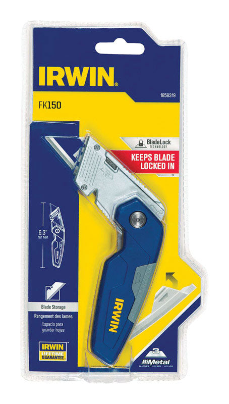 IRWIN - Irwin FK150 Folding 6.3 in. Lockback Utility Knife Blue 1 pk