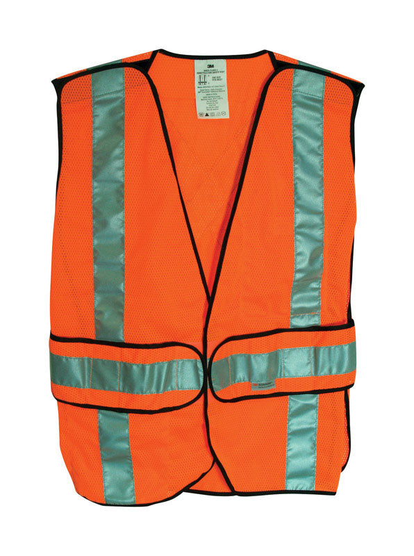 3M - 3M Scotchlite Reflective Safety Vest with Reflective Stripe Orange One Size Fits Most