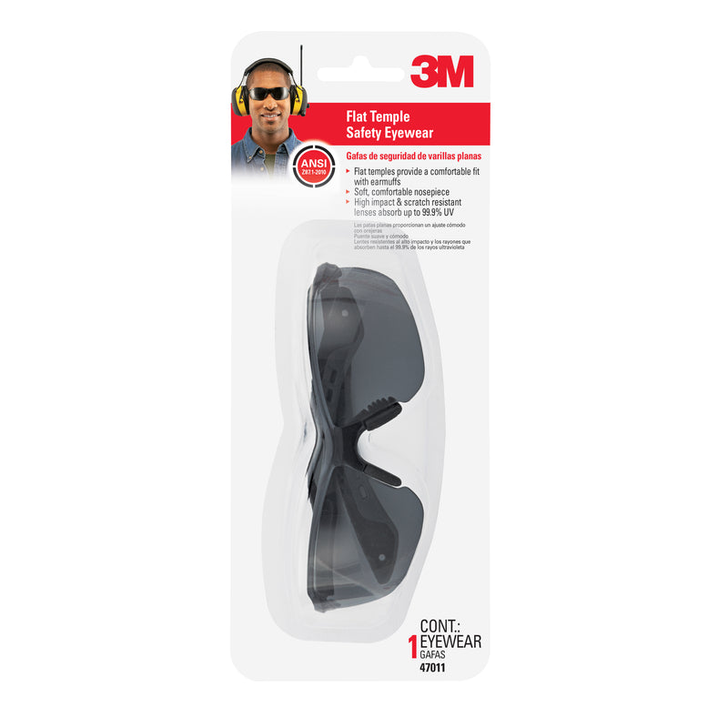 3M - 3M Safety Glasses Gray Lens Black/Gray Frame 1 pc