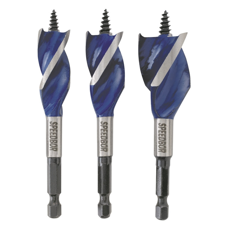 IRWIN - Irwin Speedbor Steel Wood Boring Bit Set Quick-Change Hex Shank 3 pc [1877241]