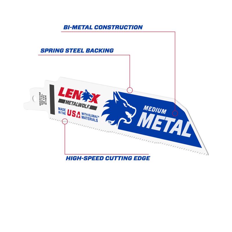 LENOX - LENOX METALWOLF 6 in. Bi-Metal WAVE EDGE Reciprocating Saw Blade 18 TPI 5 pk [201746118R]