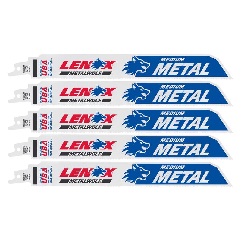 LENOX - LENOX METALWOLF 9 in. Bi-Metal WAVE EDGE Reciprocating Saw Blade 18 TPI 5 pk