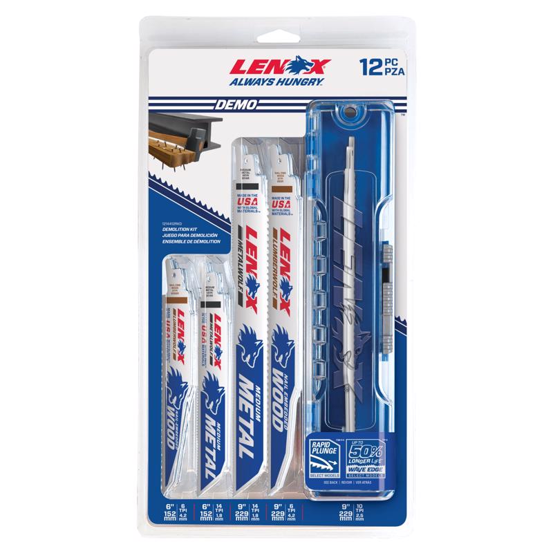 LENOX - LENOX 6 and 9 in. Bi-Metal Reciprocating Saw Blade Set Multi TPI 12 pk