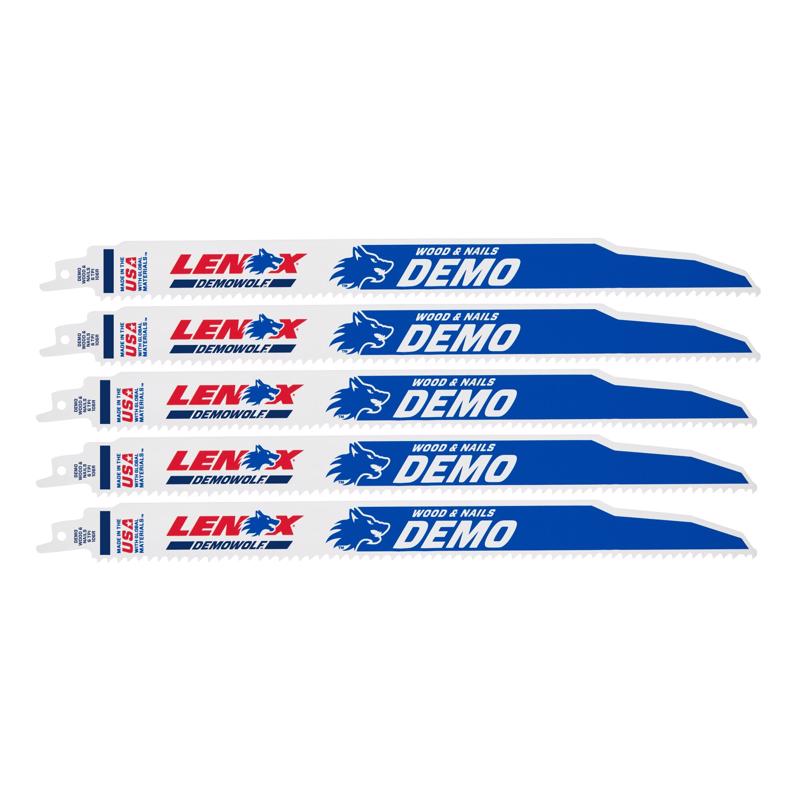 LENOX - LENOX DEMOWOLF 12 in. Bi-Metal Reciprocating Saw Blade 6 TPI 5 pk