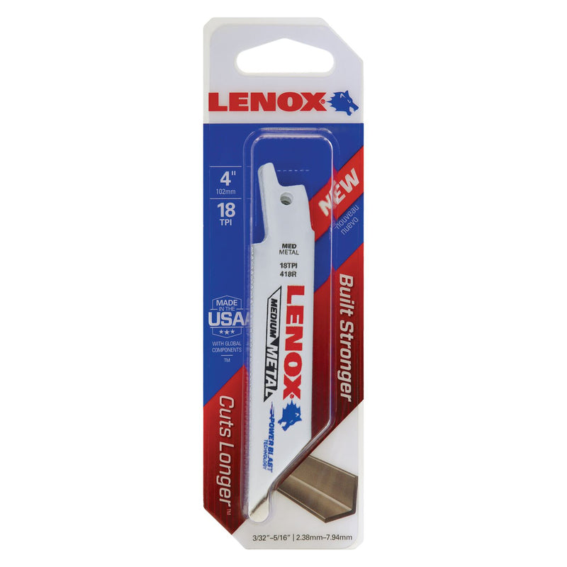 LENOX - LENOX METALWOLF 4 in. Bi-Metal WAVE EDGE Reciprocating Saw Blade 18 TPI 1 blade - Case of 50