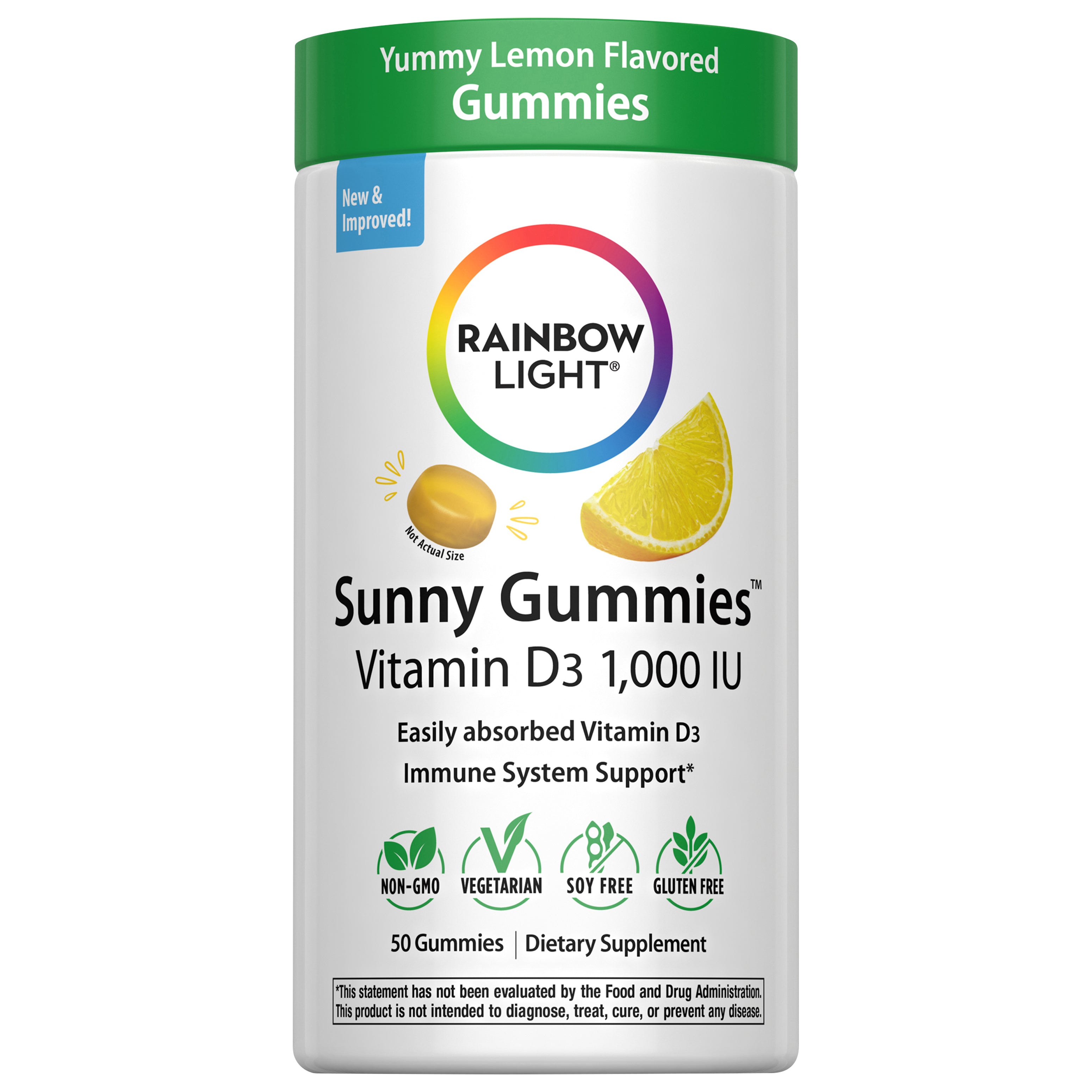 Rainbow Light Sunny Gummies Vitamin D3 Supplement, 50 Count, 1 Bottle - Case of 1