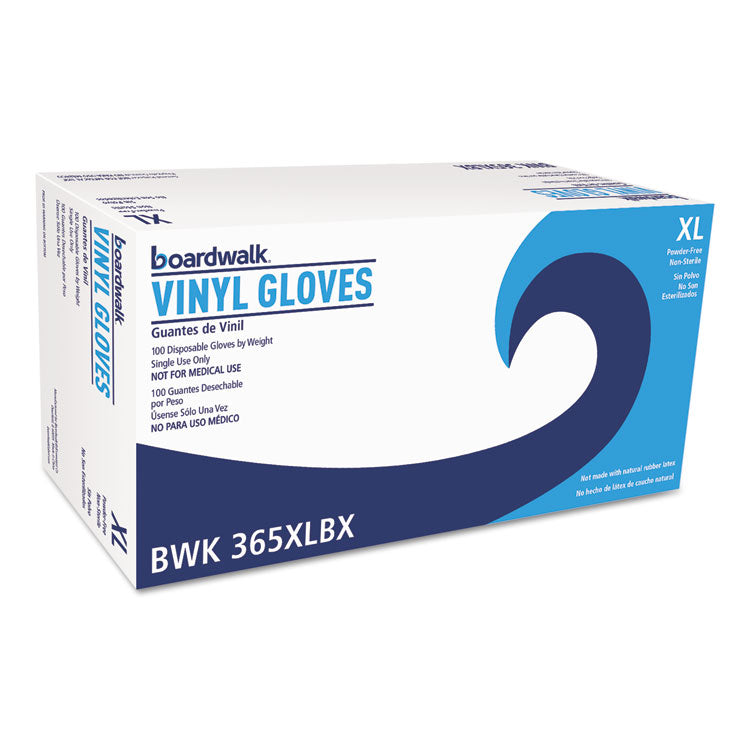 Boardwalk - General Purpose Vinyl Gloves, Powder/Latex-Free, 2 3/5 mil, X-Large, Clear,100/BX