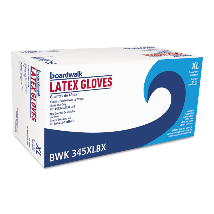 Boardwalk - General-Purpose Latex Gloves, Natural, X-Large, Powder-Free, 4.4 mil, 1000/Ctn