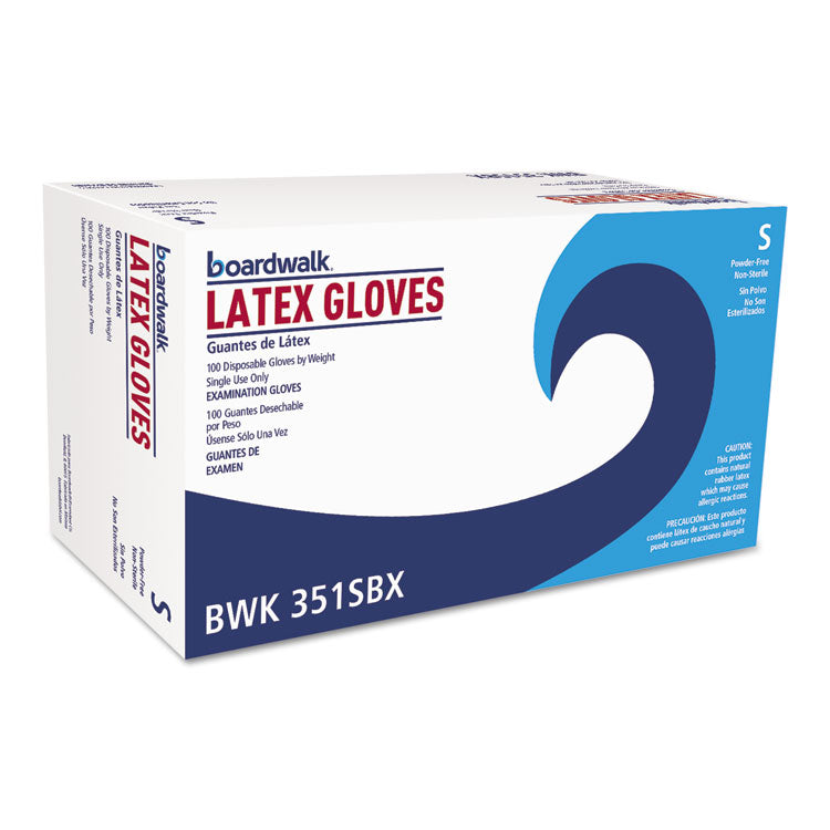 Boardwalk - Powder-Free Latex Exam Gloves, Small, Natural, 4 4/5 mil, 1000/Carton