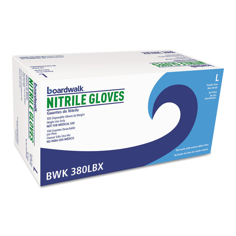 Boardwalk - Disposable General-Purpose Nitrile Gloves, Large, Blue, 4 mil, 1000/Carton