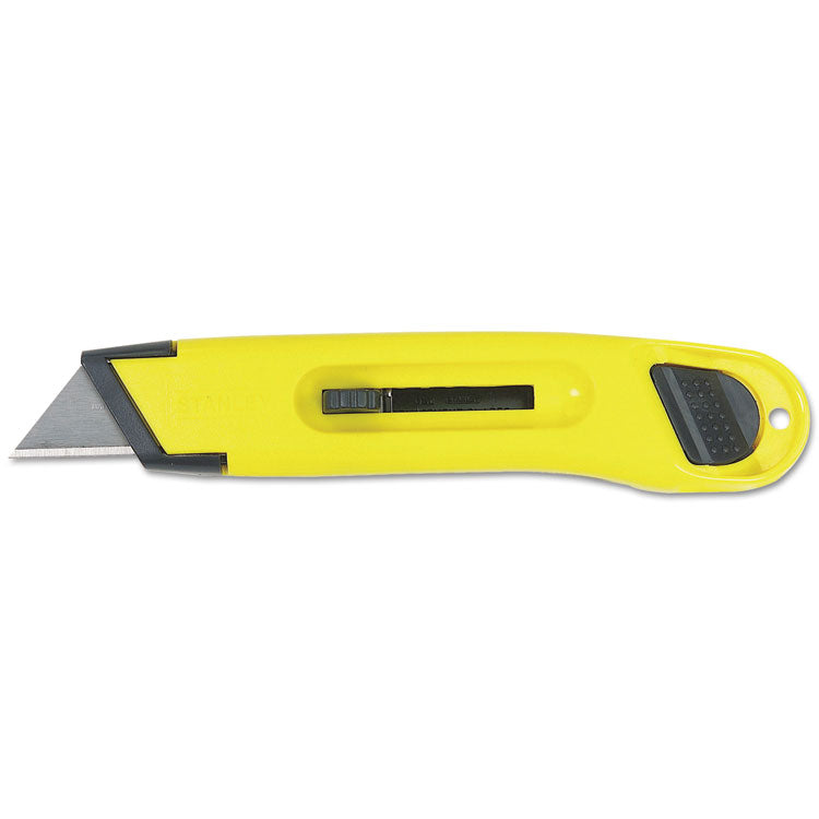 Stanley - Plastic Light-Duty Utility Knife with Retractable Blade, 6" Plastic Handle, Yellow