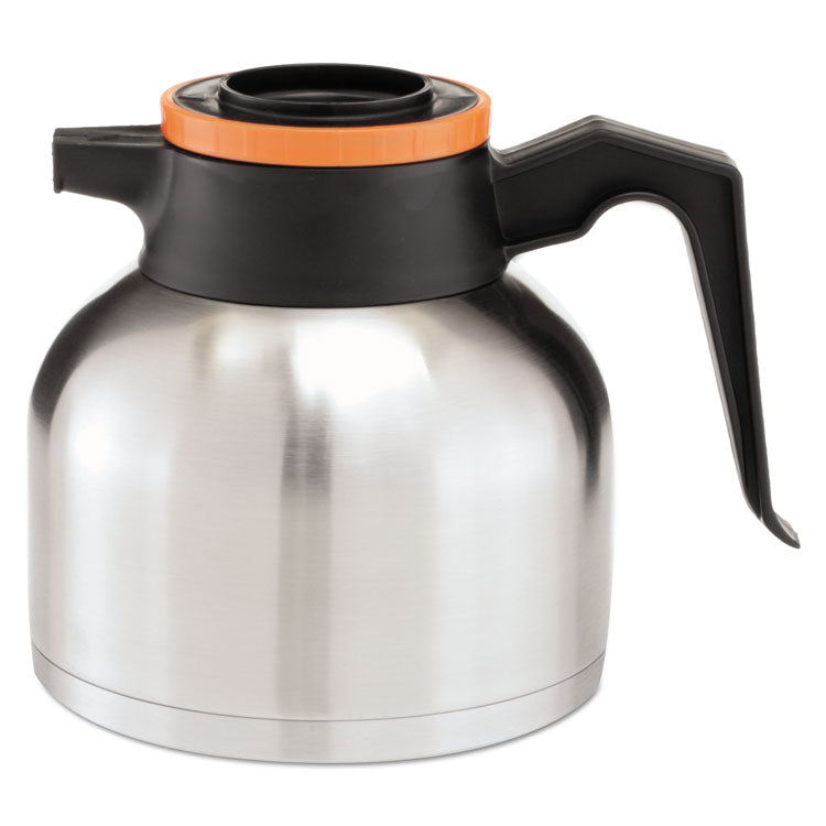 BUNN - 1.9 Liter Thermal Carafe, Stainless Steel/Black/Orange (Decaf)