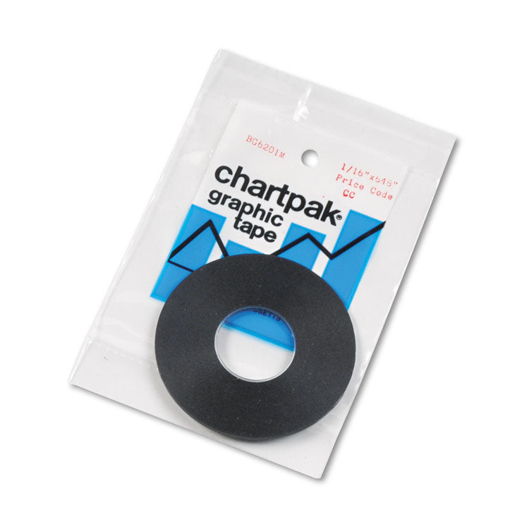 Chartpak - Graphic Chart Tapes, 1" Core, 0.06" x 54 ft, Matte Black