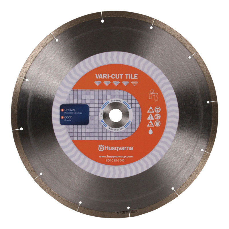 HUSQVARNA - Husqvarna 10 in. D X 1 in. Vari-Tile Diamond Segmented Rim Diamond Saw Blade