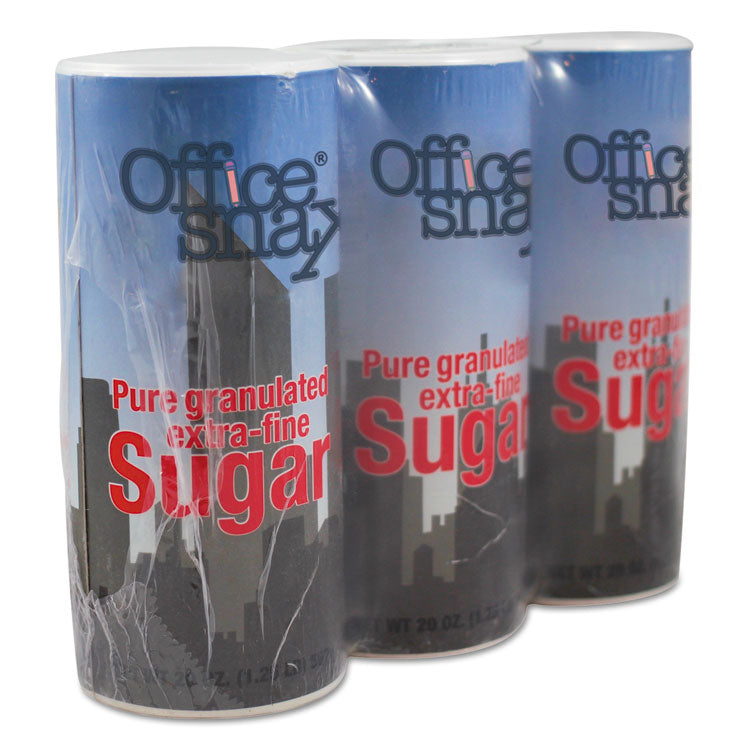 Office Snax - Reclosable Canister of Sugar, 20 oz, 3/Pack
