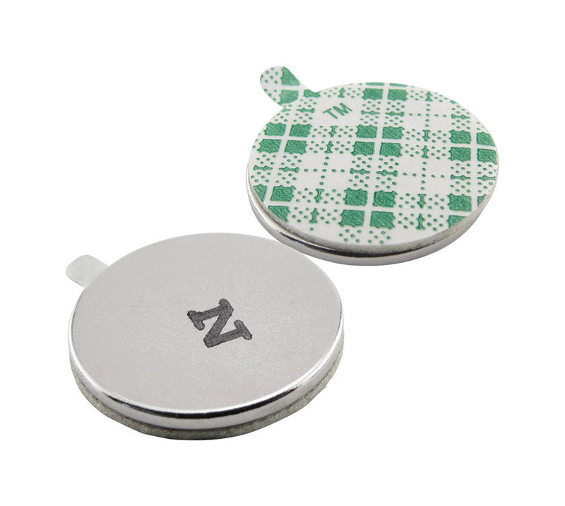 MAGNET SOURCE - Magnet Source 0.75 in. L X 0.75 in. W Silver Disc Magnets with Adhesive 3.91 lb. pull 5 pc