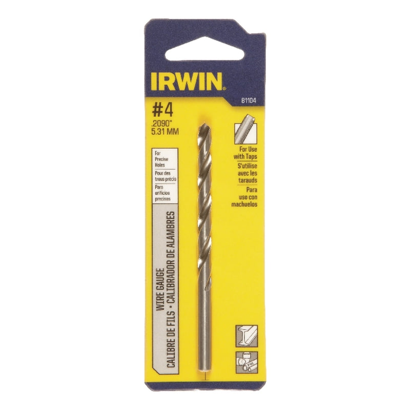 IRWIN - Irwin #4 X 3-3/4 in. L High Speed Steel Jobber Length Wire Gauge Bit Straight Shank 1 pk