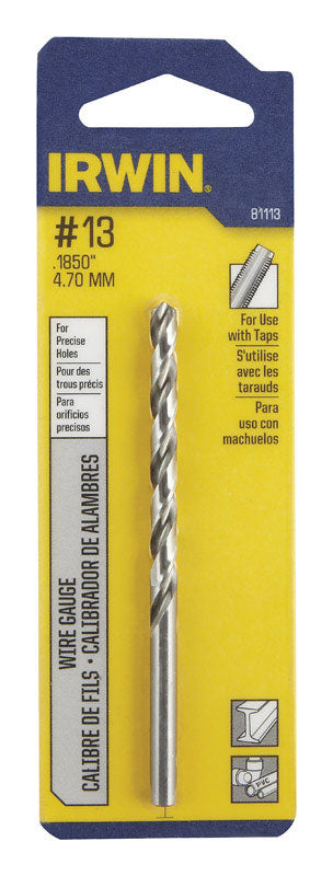 IRWIN - Irwin #13 X 3-1/2 in. L High Speed Steel Wire Gauge Bit Straight Shank 1 pc