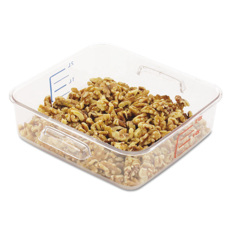 Rubbermaid Commercial - SpaceSaver Square Containers, 2 qt, 8.8 x 8.75 x 2.7, Clear, Plastic