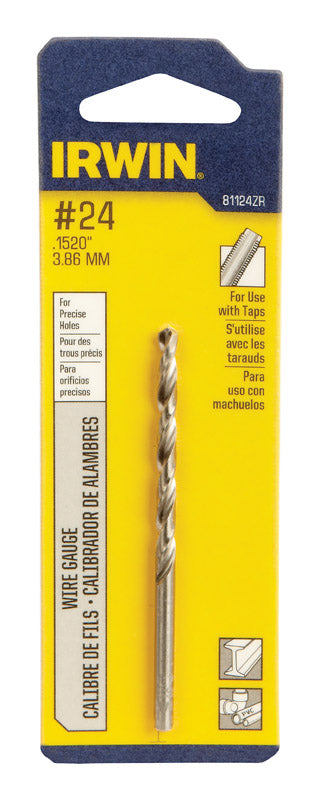 IRWIN - Irwin #24 X 3-1/8 in. L High Speed Steel Wire Gauge Bit Straight Shank 1 pc