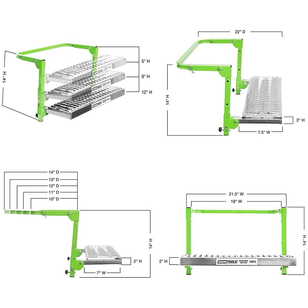 OEM Tools Adjustable Tire Step