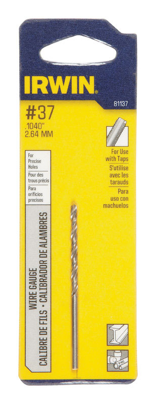 IRWIN - Irwin #37 X 2-1/2 in. L High Speed Steel Jobber Length Wire Gauge Bit Straight Shank 1 pk