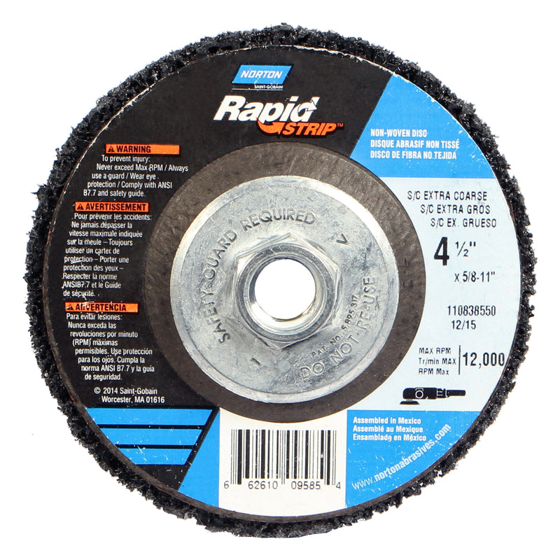 NORTON - Norton Rapid Strip 4.5 in. Aluminum Oxide Center Mount Stripping Disc 50 Grit Extra Coarse 1 pk