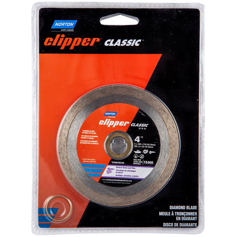 NORTON - Norton Clipper 4 in. D X 5/8 and 7/8 in. Classic Diamond Continuous Rim Blade 1 pc