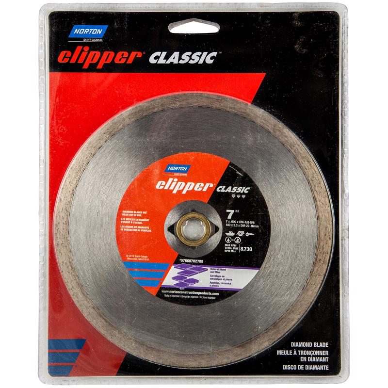 NORTON - Norton Clipper 7 in. D X 5/8 and 7/8 in. Diamond Continuous Rim Diamond Saw Blade 1 pk