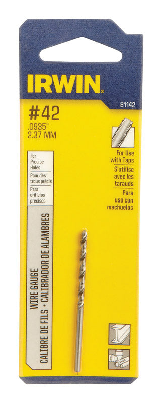 IRWIN - Irwin #42 X 2-1/4 in. L High Speed Steel Wire Gauge Bit Straight Shank 1 pc