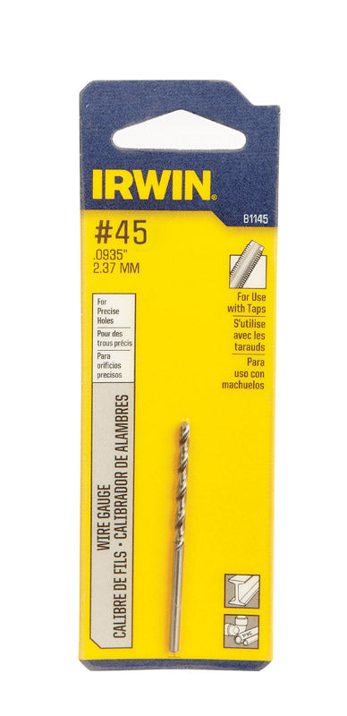 IRWIN - Irwin #45 X 2-1/8 in. L High Speed Steel Jobber Length Wire Gauge Bit Straight Shank 1 pk