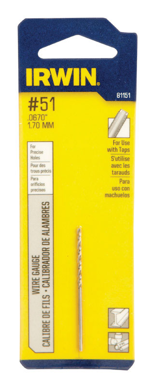 IRWIN - Irwin 51 X 2 in. L High Speed Steel Wire Gauge Bit Straight Shank 1 pc