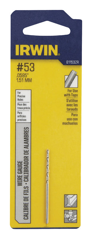 IRWIN - Irwin #53 X 1-7/8 in. L High Speed Steel Jobber Length Wire Gauge Bit Straight Shank 1 pk