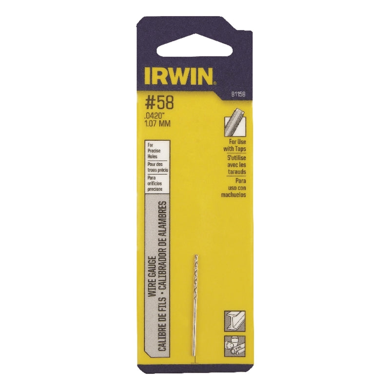 IRWIN - Irwin #58 X 1-5/8 in. L High Speed Steel Wire Gauge Bit Straight Shank 1 pc